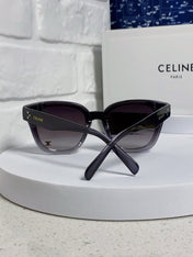 SQUARE SUNGLASS 575843 IN BLACK ACETATE GRADIENT SMOKE LENSES