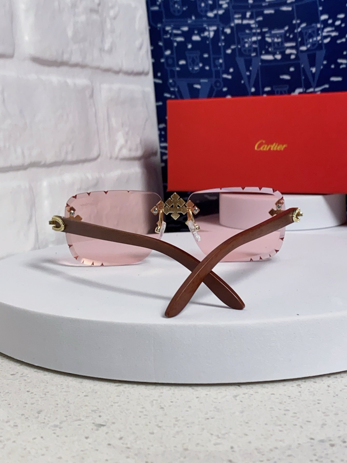 CARTIER 26S RIMLESS RECTANGULAR FRAME IN METAL 436007
