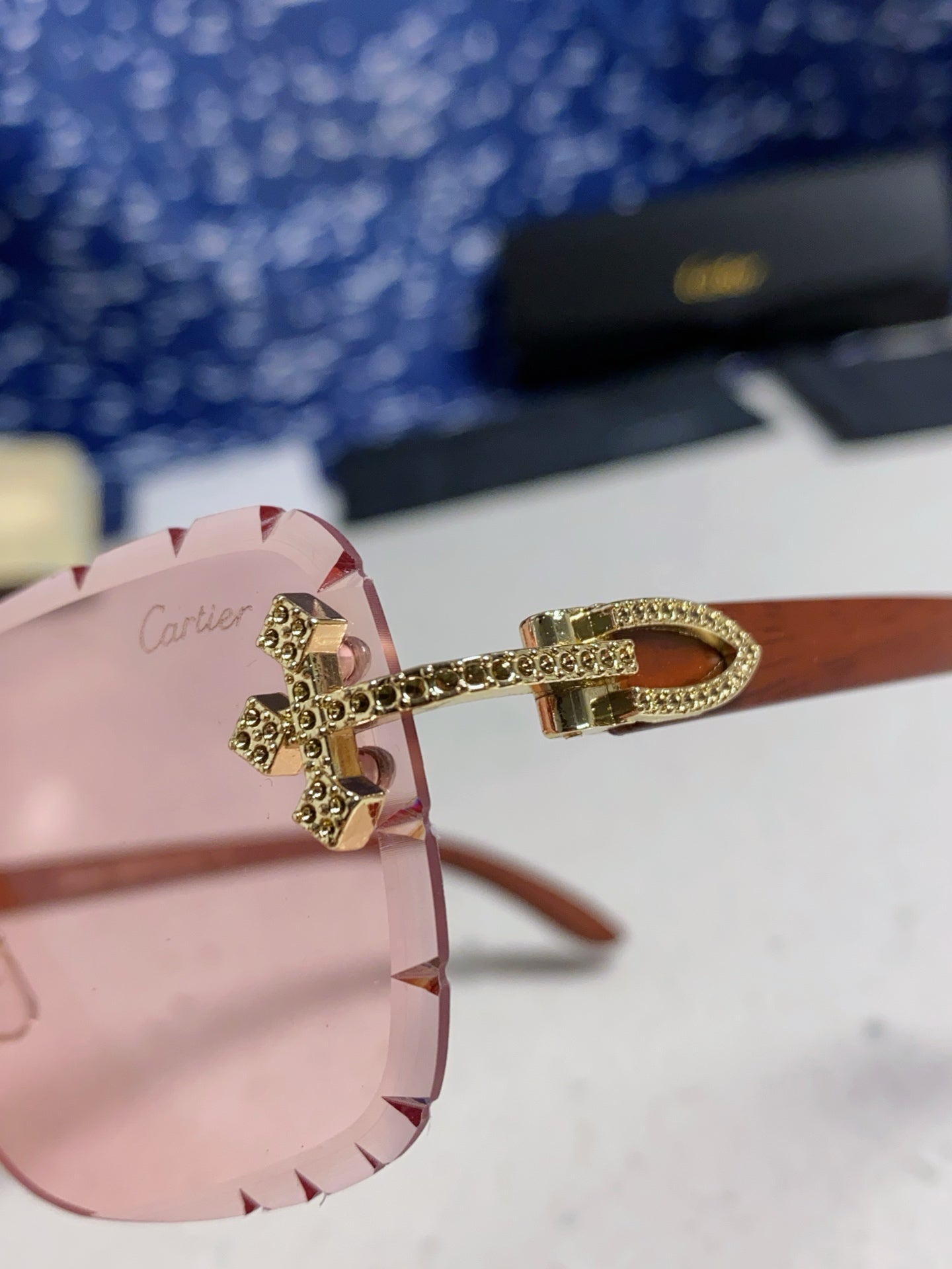 CARTIER 26S RIMLESS RECTANGULAR FRAME IN METAL 436007