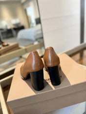 BURBERRY 26S HIGH HEELS 95 MM IN BROWN CALFSKIN
