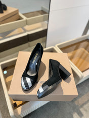BURBERRY 26S HIGH HEELS 95 MM IN BLACK SUEDE