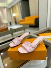 LV X TM 6AM HIGH 4 CM MULE IN LIGHT PINK CALFSKIN