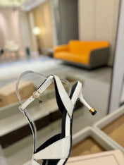 HIGH SANDALS 75 MM IN WHITE CALFSKIN