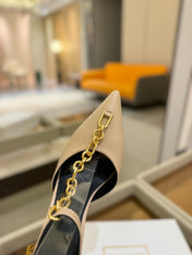 BALMAIN 25S SYNC STILETTOS WITH POINTED TOE 95MM IN BEIGE CALFSKIN
