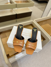 BALMAIN 26S HEELED SANDALS 70 MM IN BROWN CALFSKIN