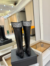 BALMAIN 26S HIGH BOOTS 65 MM IN BLACK CALFSKIN