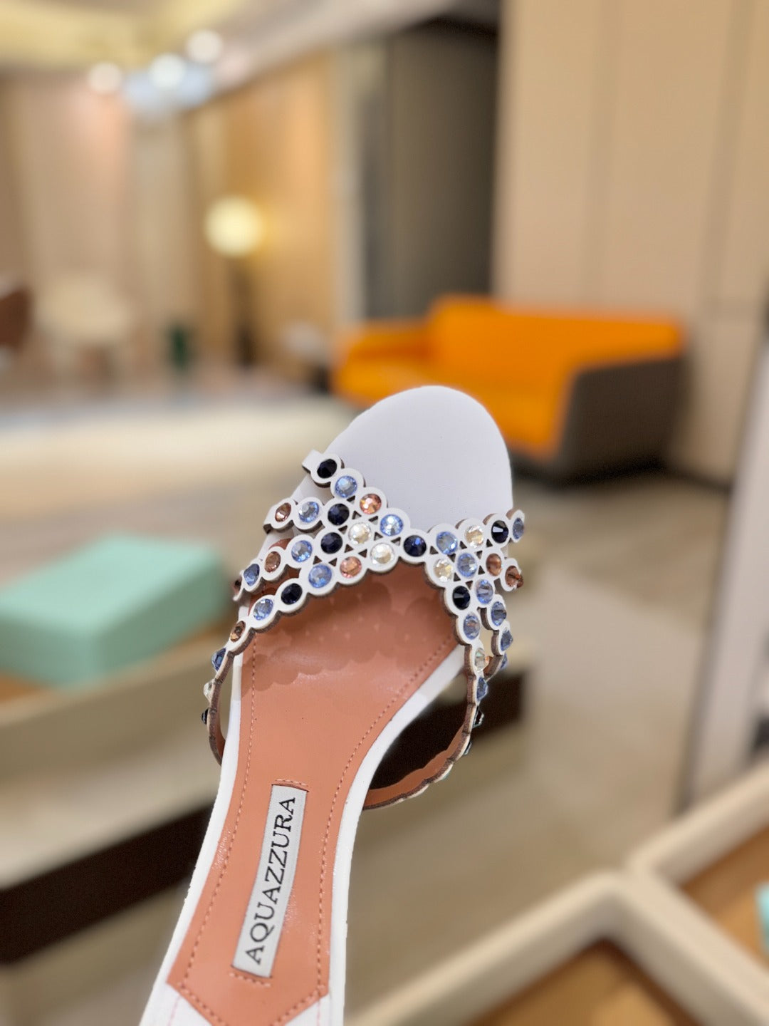 AQUAZZURA 26S TEQUILA HEELED SANDALS 85 MM IN WHITE LAMBSKIN