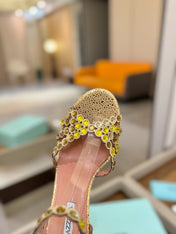 AQUAZZURA 26S STRAPPY HIGH HEELS 105 MM IN GOLD METALLIC TEXTURED LEATHER