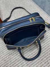 SMALL TRAVEL BAG 31 IN BLACK QUILTED LAMBSKIN GOLD HARDWARE