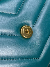 LOULOU MINI BAG 20 IN DARK CYAN LAMBSKIN GOLD HARDWARE