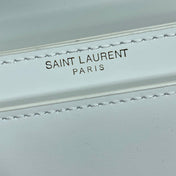 VOLTAIRE HALF-MOON SHOULDER BAG 24 IN WHITE CALFSKIN GOLD METALLIC