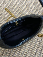 SADE HOBO 21 IN BLACK LAMBSKIN GOLD HARDWARE