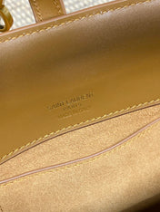 LE 37 SMALL BUCKET BAG 20 IN TORTILLA BROWN CALFSKIN GOLD HARDWARE