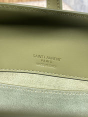 LE 37 SMALL BUCKET BAG 20 IN AVOCADO GREEN CALFSKIN GOLD HARDWARE