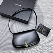 VOLTAIRE IN BOX 21 IN BLACK CALFSKIN GOLD LOGO