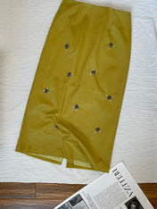 PRADA 25S SUEDE MIDI SKIRT 561