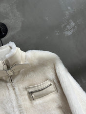 HERMES 26S SHEARLING CROPPED JACKET 835