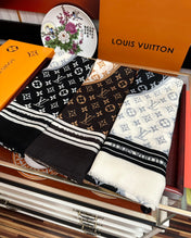 SCARF 200 CM IN BLACK MIX WHITE CASHMERE 400032