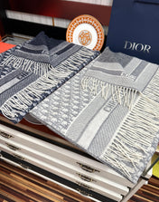OBLIQUE 190 CM SCARF IN LIGHT GREY TECHNICAL CASHMERE 415487