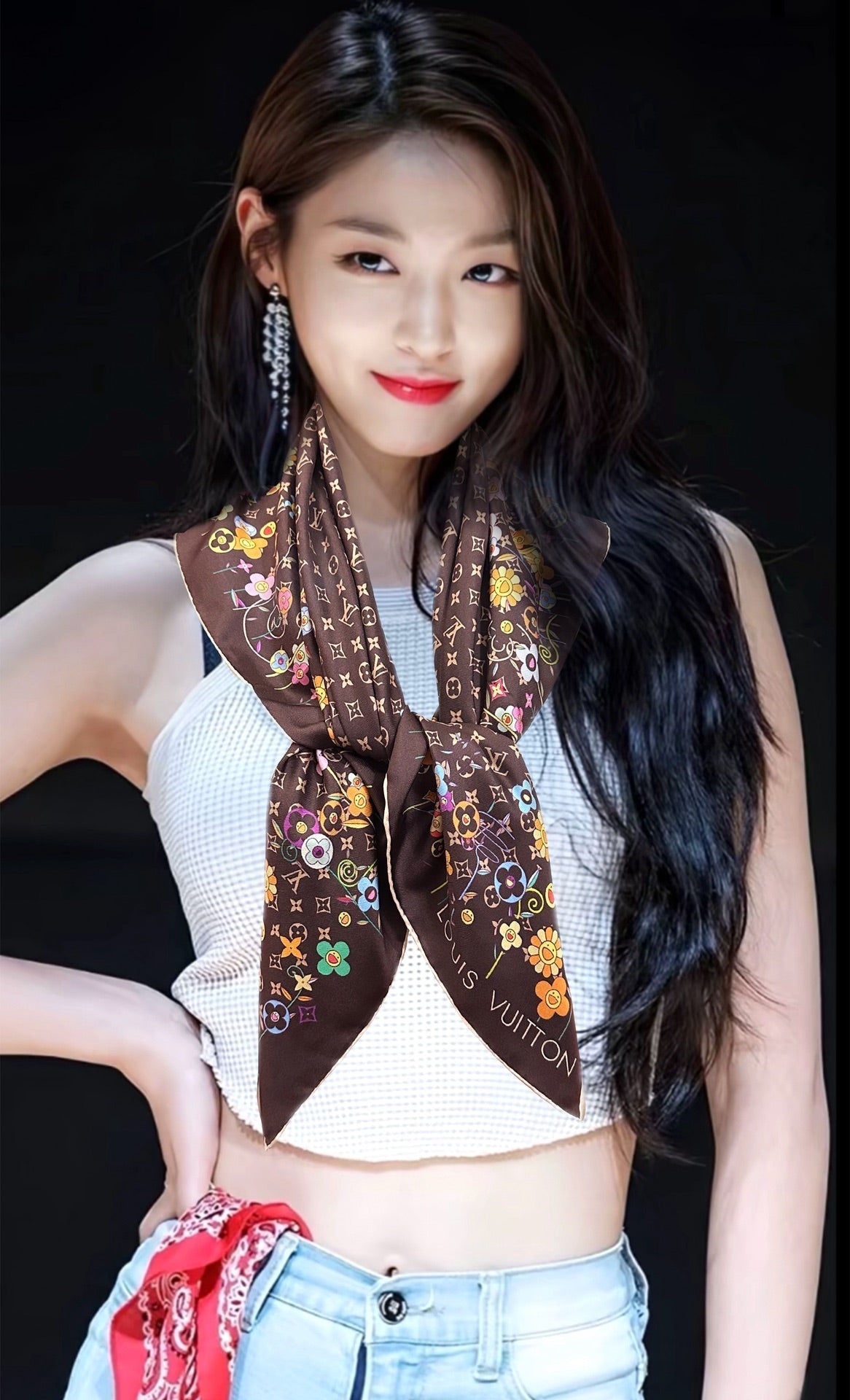 LV SCARF 90 CM IN SILK 730542