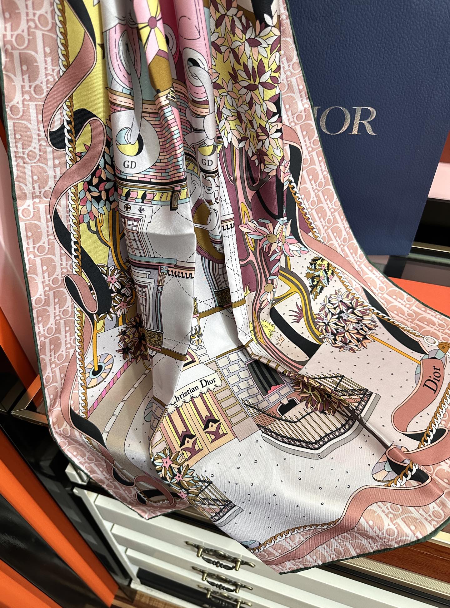 DIOR 26S SCARF 90CM IN SILK 313460