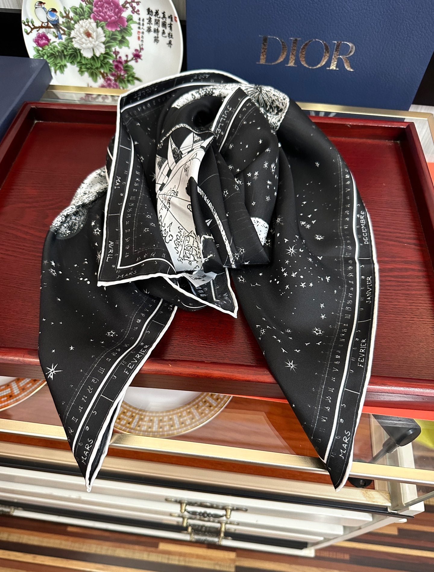 DIOR 26S SCARF 90CM IN SILK 303323