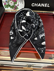 CHANEL 26S SCARF 90 IN SILK 311894
