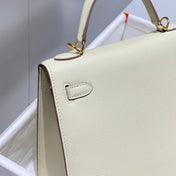 KELLY 25CM IN NATA EPSOM CALFSKIN GOLD HARDWARE