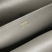 HALZAN 25 HANDLE BAG IN GREY GRAINED CALFSKIN