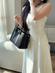 GARDEN PARTY 30CM IN BLACK TOILETS COTTON CANVAS AND CALFSKIN