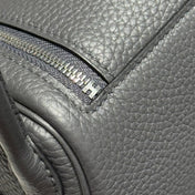 HERMES 25S MINI LINDY 19 IN CHARCOAL GRAY CALFSKIN SILVER HARDWARE