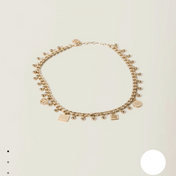 MIUMIU 26S CHARM DOUBLE CHAIN BRACELET WITH MINI BALL DETAILS IN GOLD TONE METAL 631784