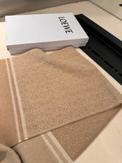 ANAGRAM DOUBLE-SIDED SCARF 182 CM IN CAMEL BEIGE WOOL AND CASHMERE 357779