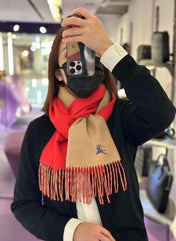 REVERSIBLE SCARF 180 CM IN RED CASHMERE 407413