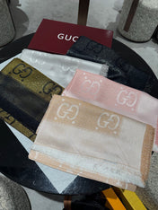 GUCCI 26S SCARF 140 IN CASHMERE AND SILK 309395