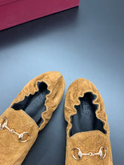 GUCCI 26S LOAFERS IN BROWN SUEDE