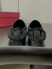GUCCI 26S LOAFERS IN BLACK SUEDE