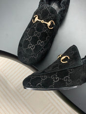 GUCCI 26S LOAFERS IN BLACK SUEDE