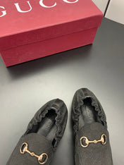 GUCCI 26S LOAFERS IN BLACK CANVAS