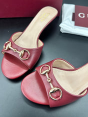 GUCCI 26S HIGH-HEELED SANDALS 50 MM IN RED CALFSKIN