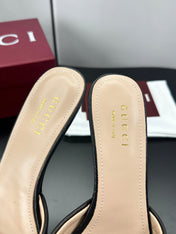 GUCCI 26S HIGH-HEELED SANDALS 50 MM IN BLACK CALFSKIN