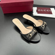 GUCCI 26S HIGH-HEELED SANDALS 50 MM IN BLACK CALFSKIN