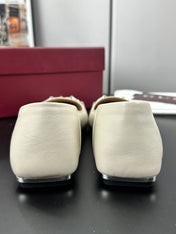 GUCCI 26S VITTORIA BALLERINA SHOES IN CREAM WHITE CALFSKIN
