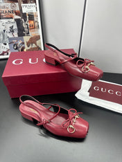 GUCCI 26S SLINGBACK 25 MM IN RED CALFSKIN