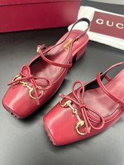 GUCCI 26S SLINGBACK 25 MM IN RED CALFSKIN