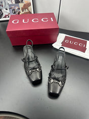 GUCCI 26S SLINGBACK 25 MM IN BLACK CALFSKIN