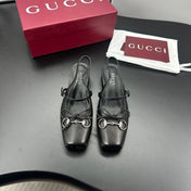 GUCCI 26S SLINGBACK 25 MM IN BLACK CALFSKIN