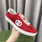 GG INTERLOCKING G SNEAKER CHERRY SUEDE