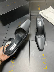 ALAIA 26S WEDGE SLINGBACKS 95 MM IN BLACK CALFSKIN