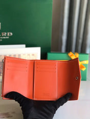 SAINT-GABRIEL WALLET 12 IN ORANGE CALFSKIN AND GOYARDINE CANVAS
